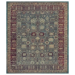 Hand-Woven Antique Floral Agra Rug