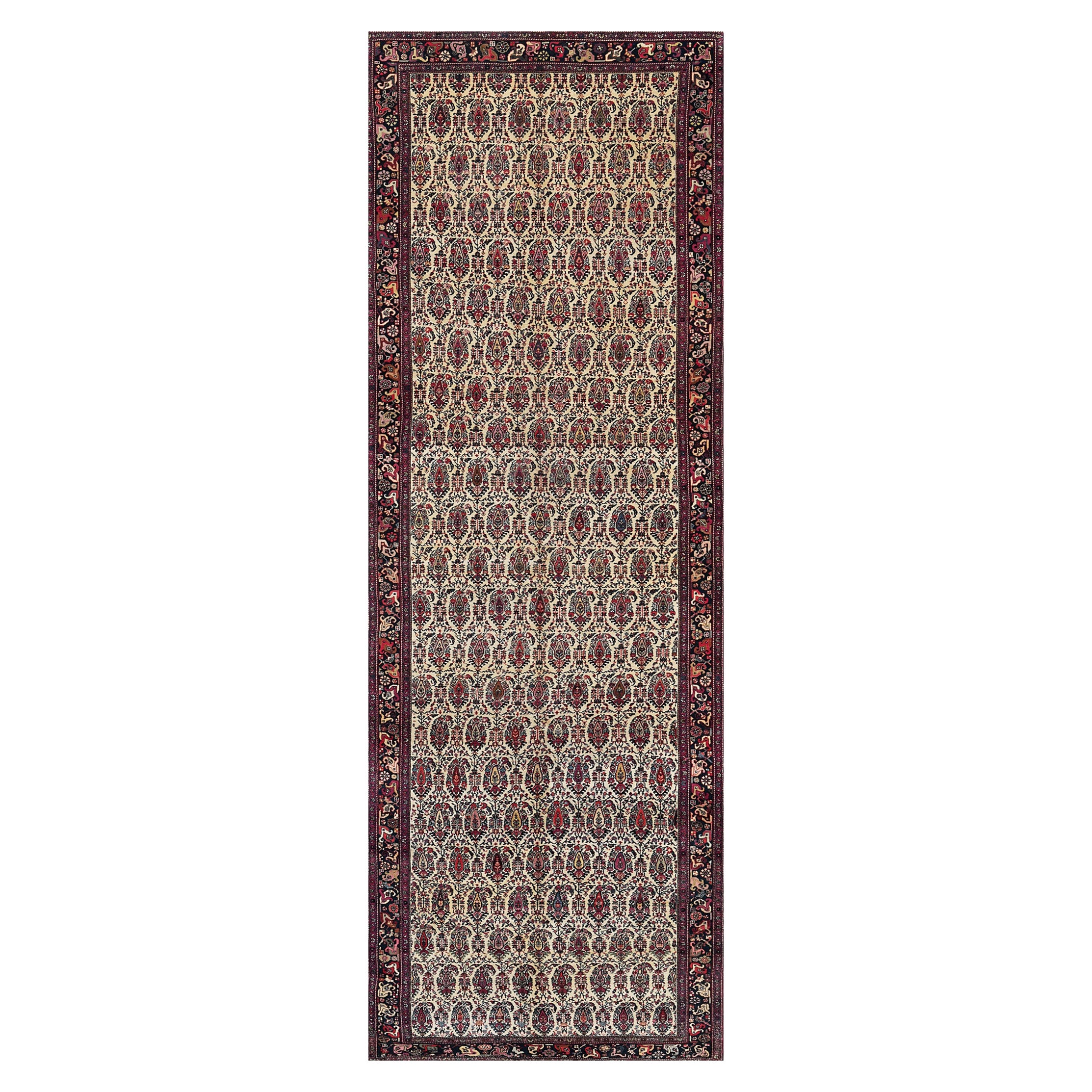 Traditional Hand Knotted Persian Fereghan Wool Runner For Sale