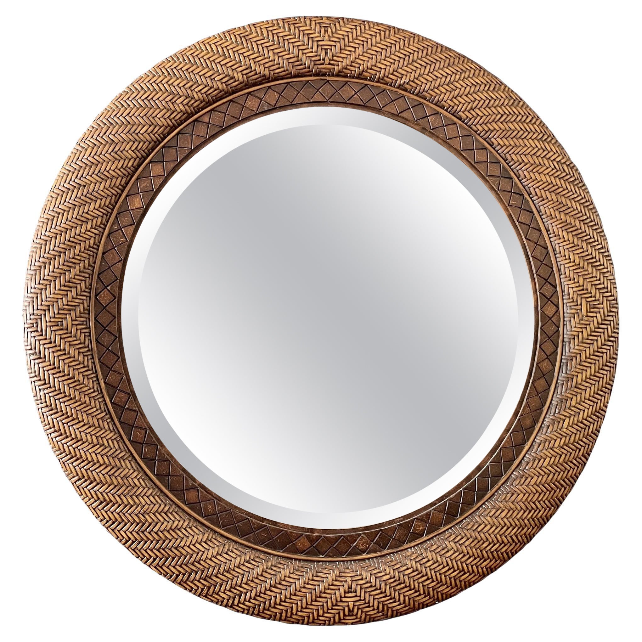 Boho Chic Round Mirror For Sale at 1stDibs