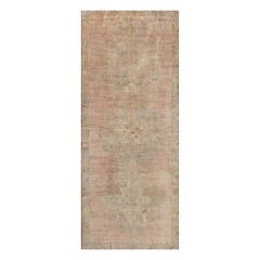 Antique Hand Knotted Pink Wool Oushak Rug