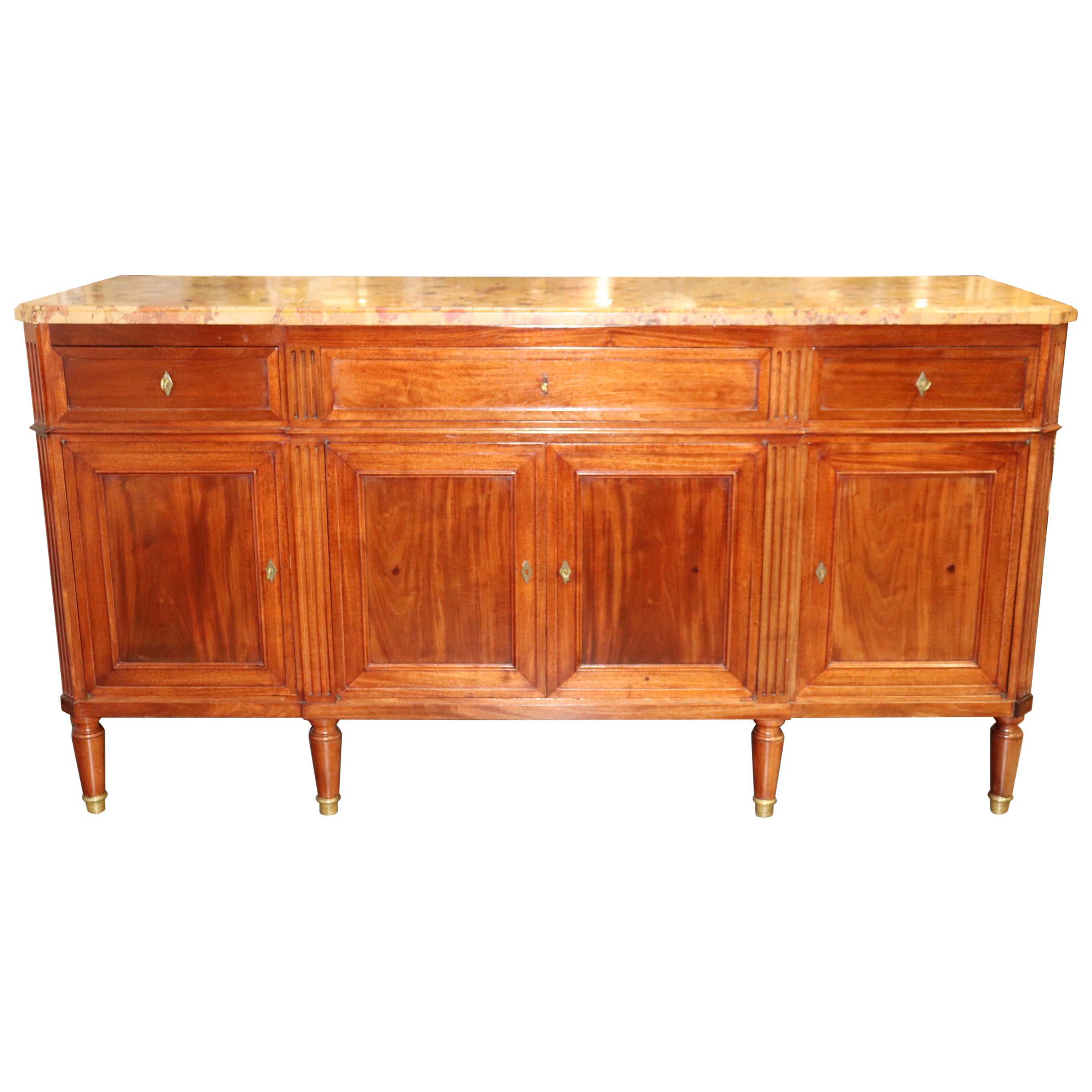 Fine Quality French Directoire Maison Jansen Breche D' Alep Marble Sideboard  For Sale