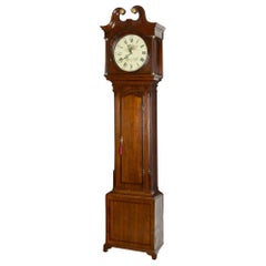 Georgian Oak and Mahogany Longcase Clock by Thomas Crawshaw, Rotherham