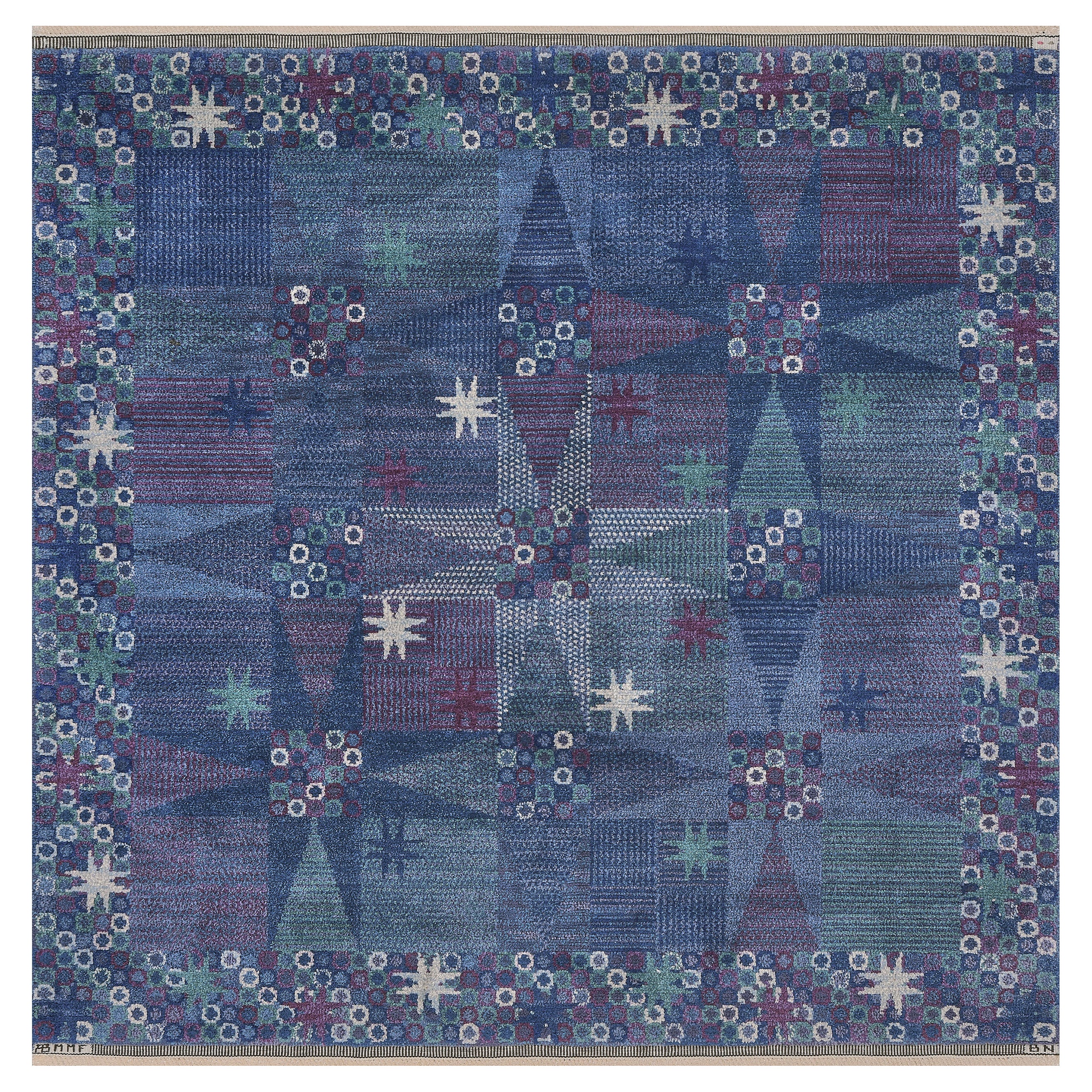 Mid-20th Century Marta Maas-Fjetterström AB Swedish Rug by Barbro Nilsson For Sale