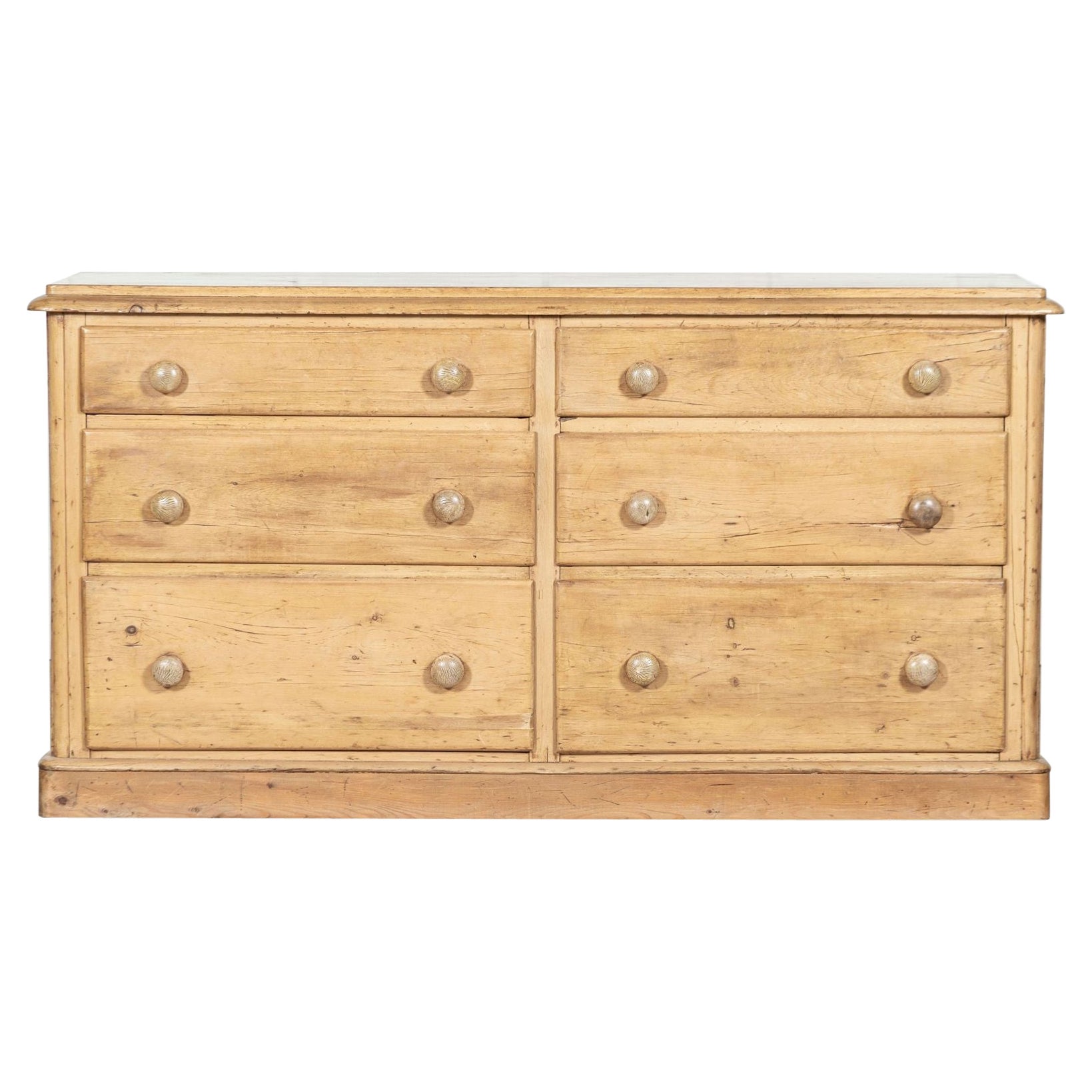 Large 19th Century English Pine Bank Drawers For Sale