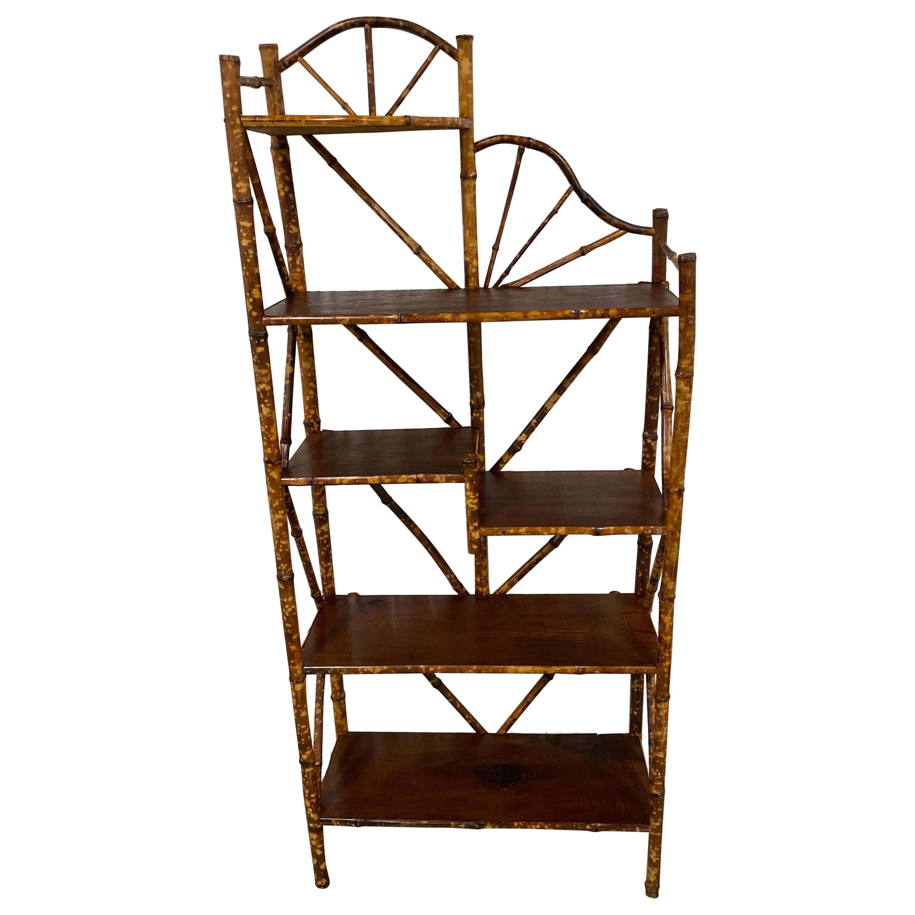 Antique Tortoise Bamboo Etagere