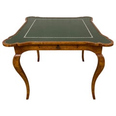 Antique Minton Spidell Leather Top Game Table