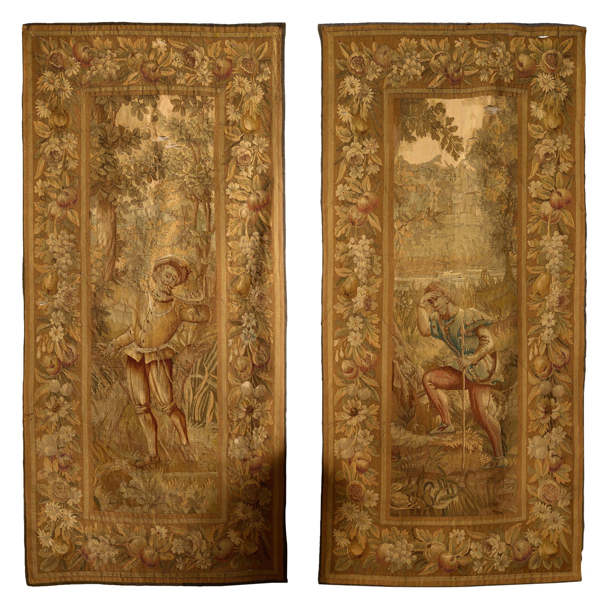 Two Large, 18th Century Figural Tapestries from France