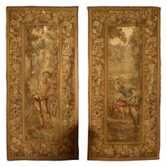 Antique Two Large, 18th Century Figural Tapestries from France