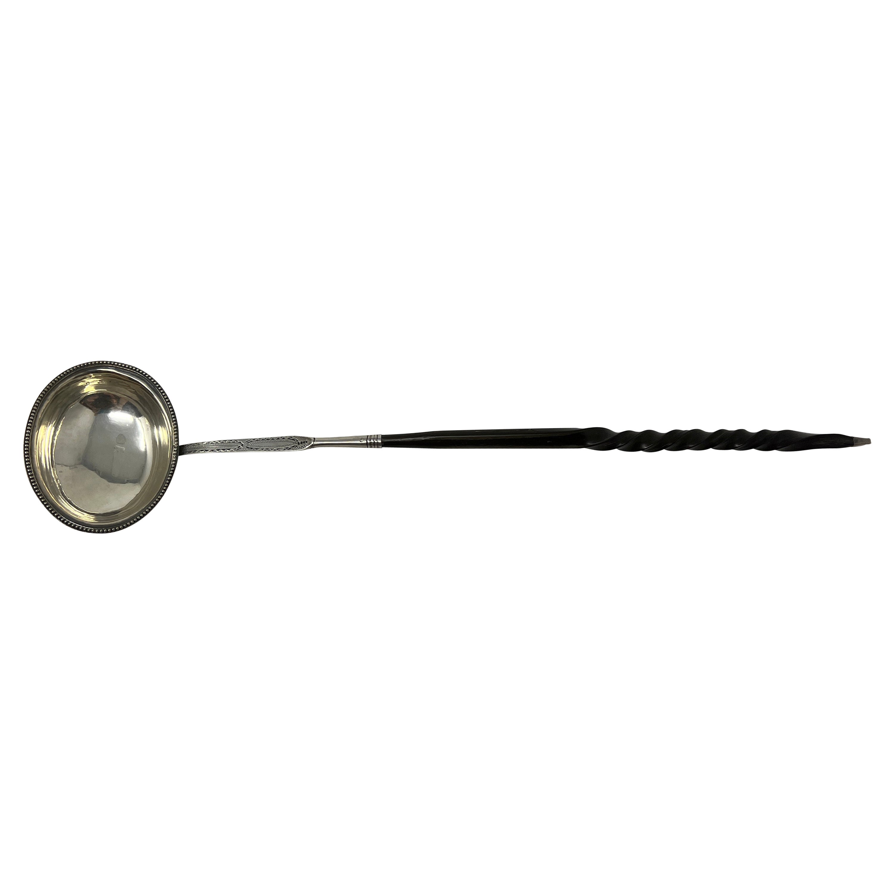 Antique Georgian Silver Toddy Spoon Hester Bateman Circa 1790  For Sale