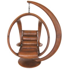 William Emmerson "Ab Ovo" Leather Hanging Pod Chair