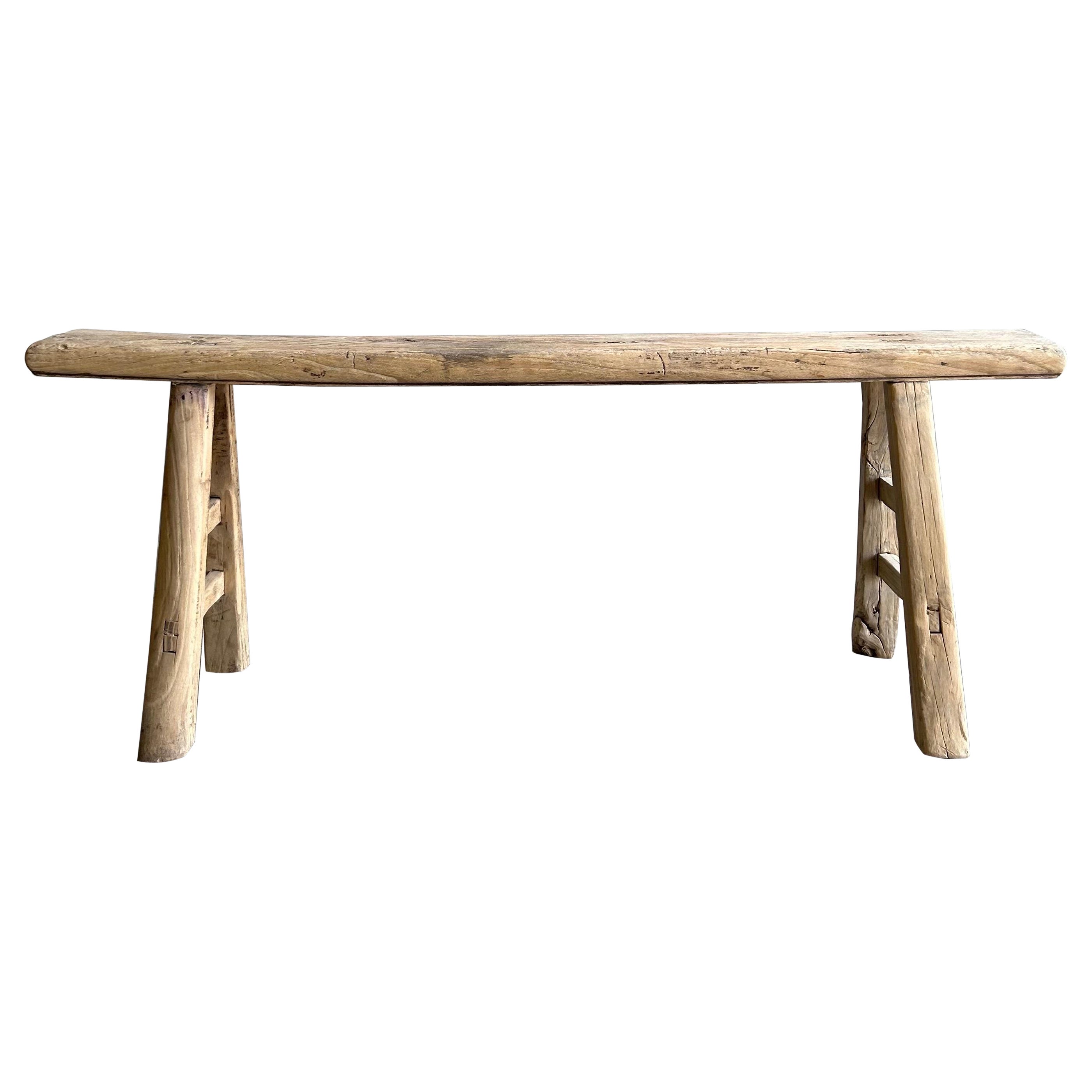 Vintage Reclaimed Elmwood Wide Seat Bench For Sale at 1stDibs how