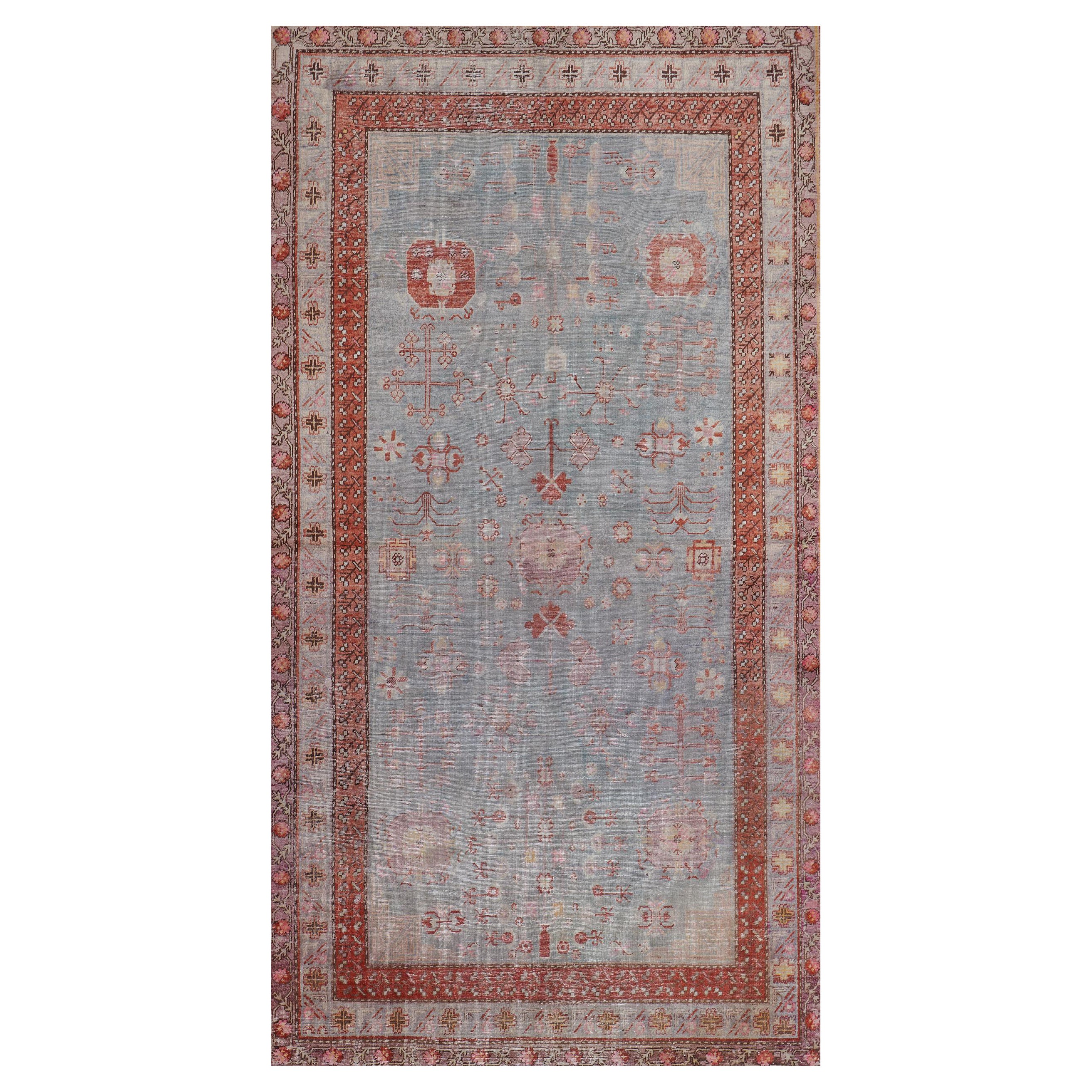 Hand Knotted Wool Khotan Rug, circa 1890