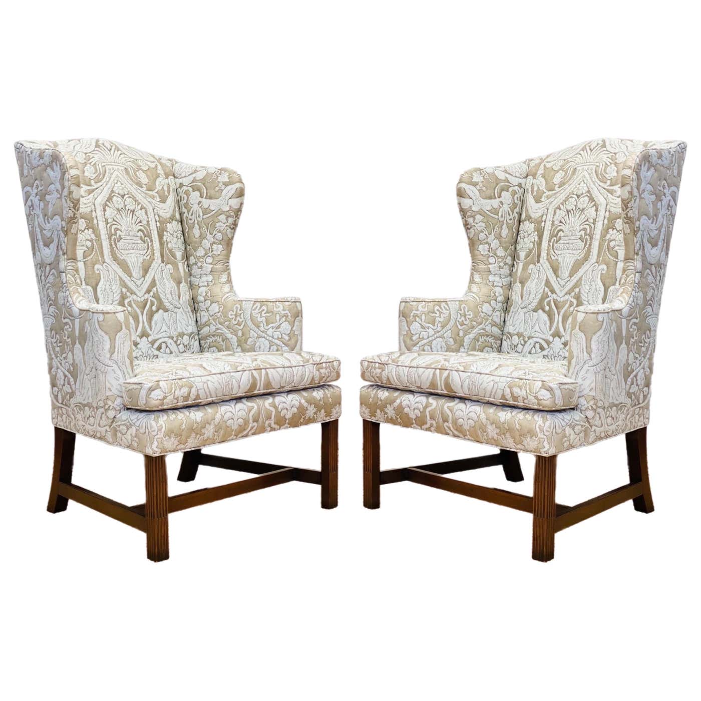 1960s Kittinger Cw12 Colonial Williamsburg Neoclassical Wingback Chairs ...