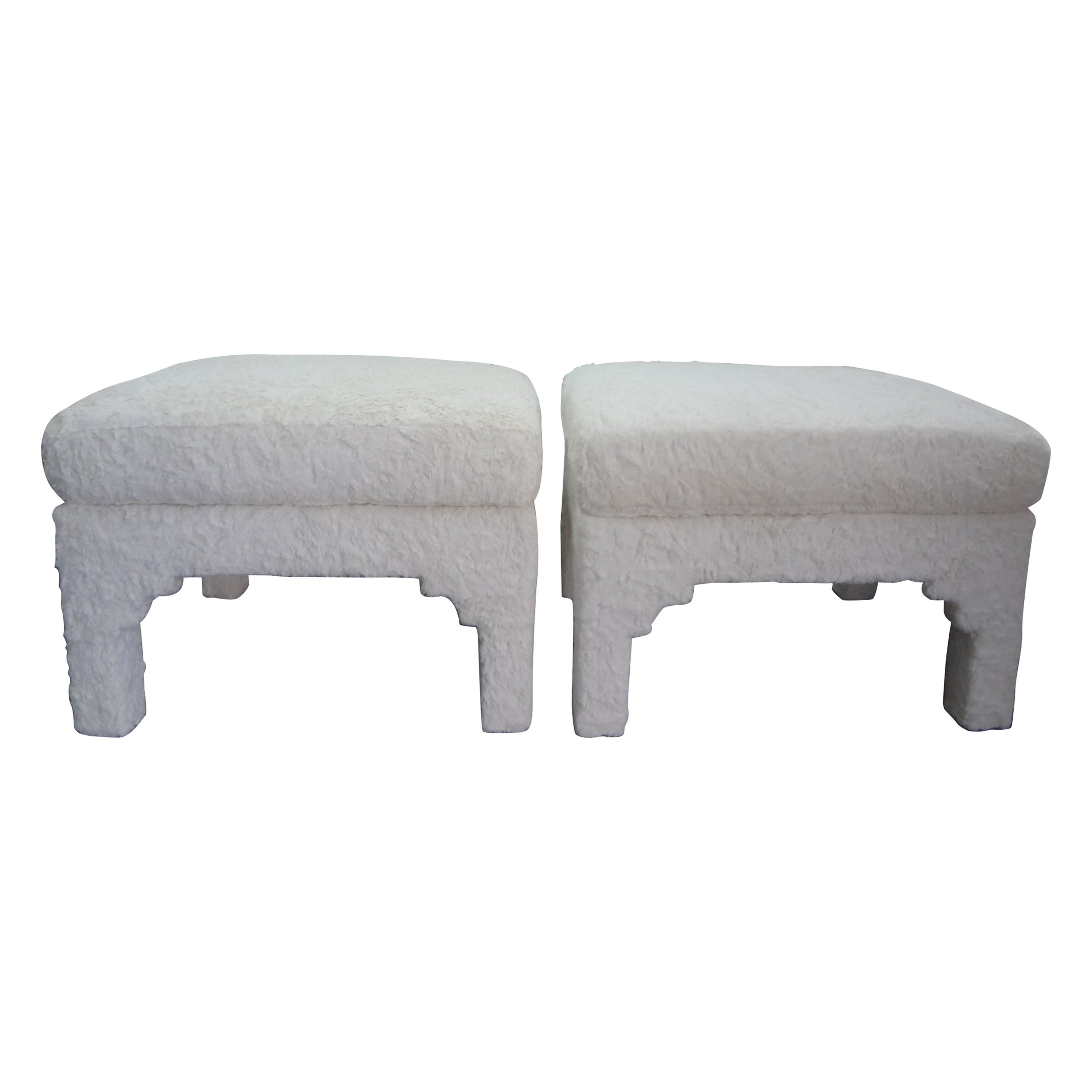 Pair of Billy Baldwin Style Parsons Ottomans For Sale