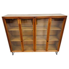Mid-Century Modern Walnut Hairpin Bookcase