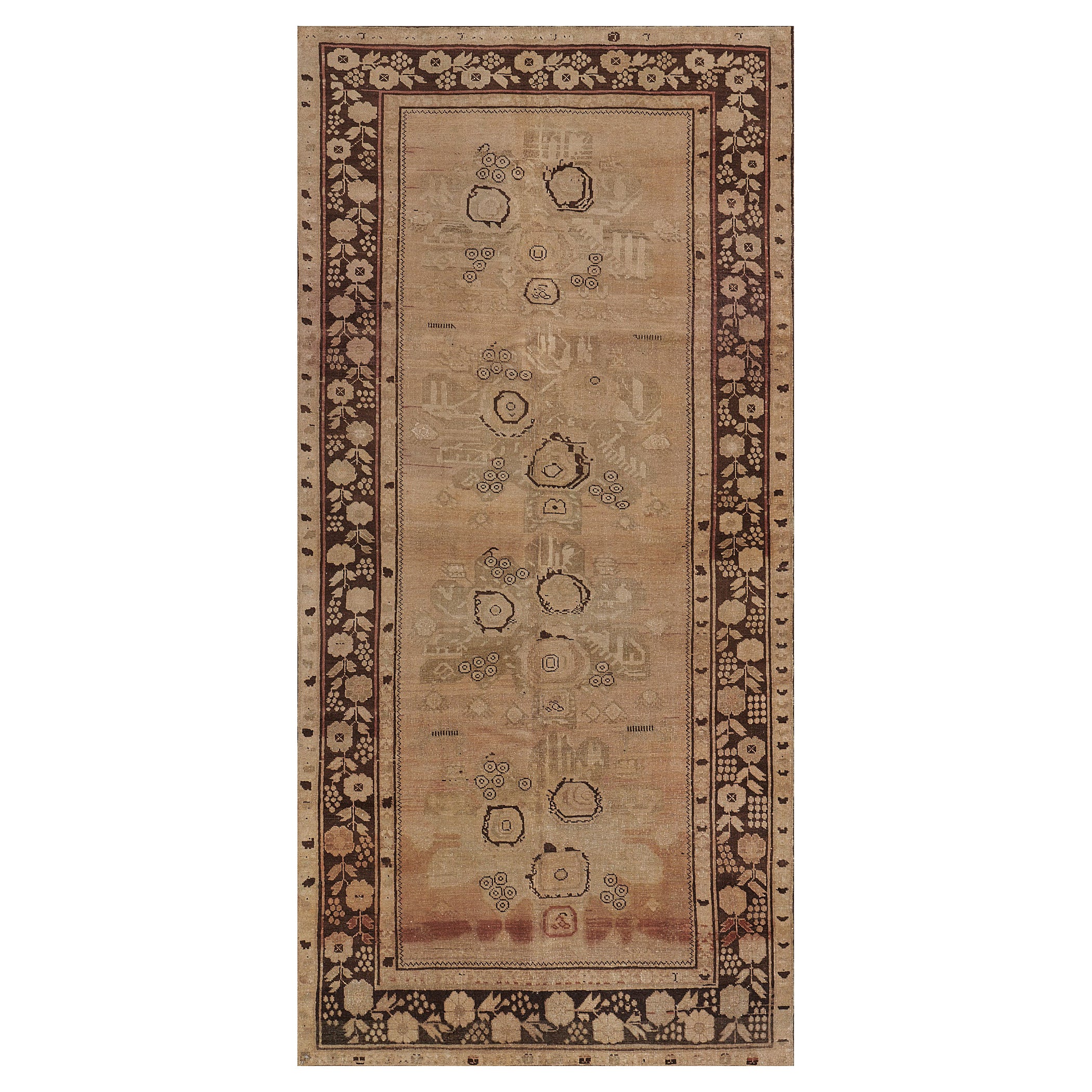 Antiker CIRCA-1900 Karabagh-Teppich aus geblümter Wolle