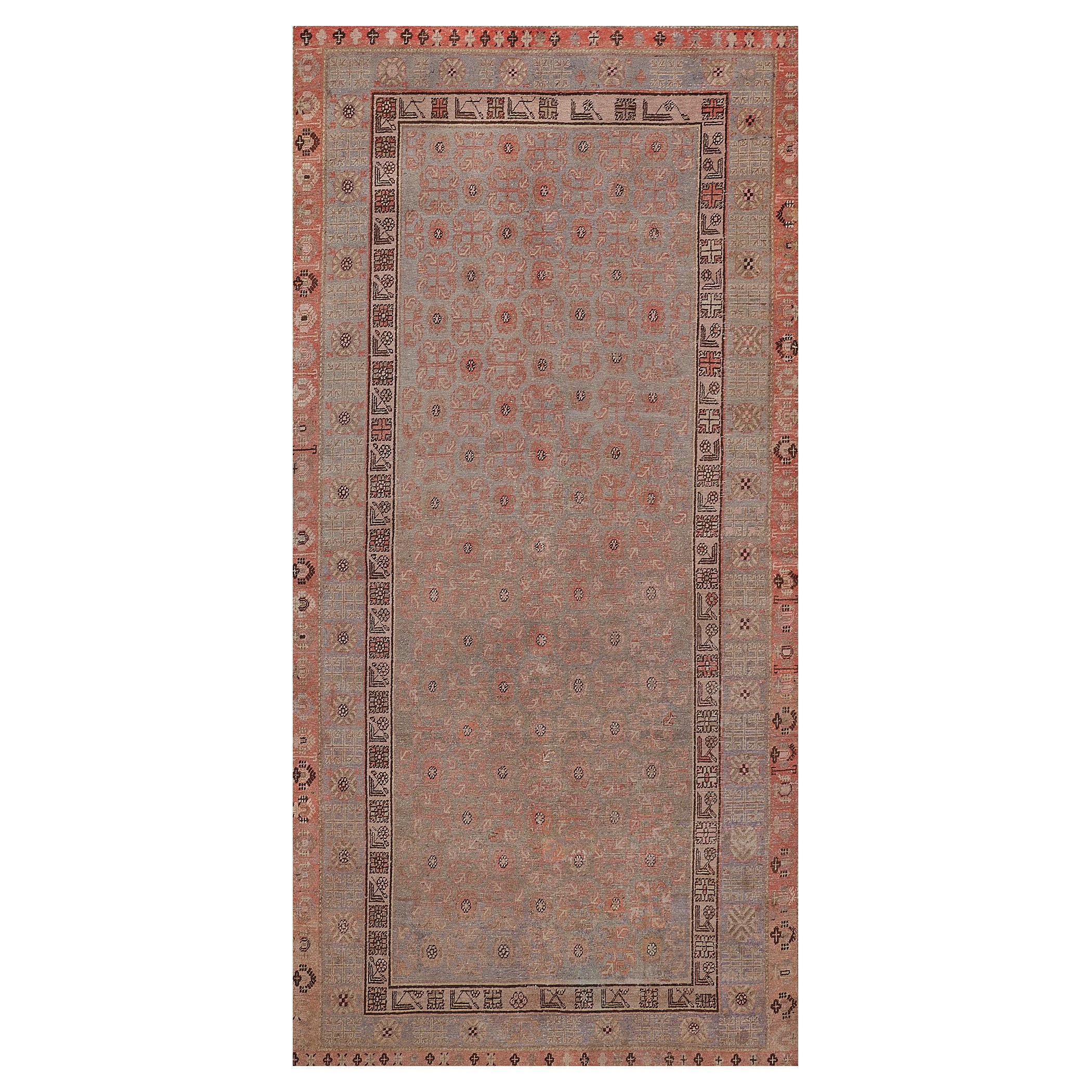 Hand-knotted Wool Khotan Rug, circa 1880