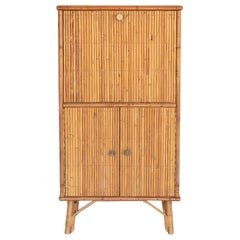 Retro Adrien Audoux and Frida Minet Bamboo Cabinet