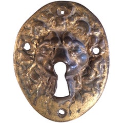 18th Century Gilt Bronze Lion Escutcheon