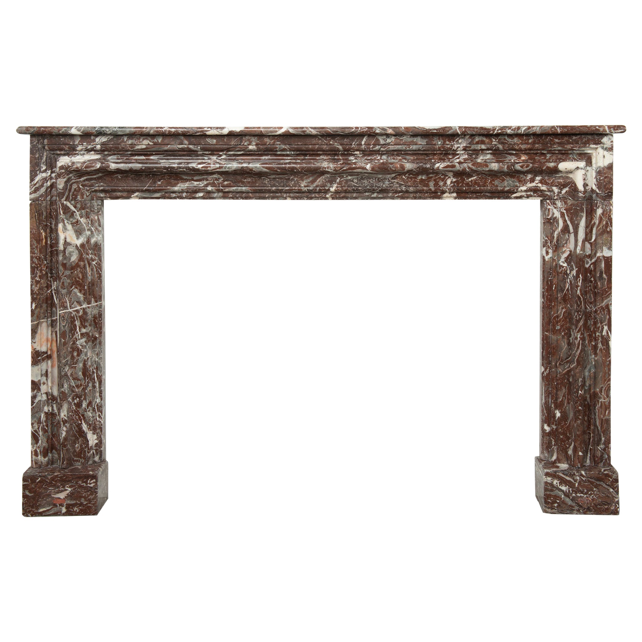 Red Marble Bolection Fireplace Mantel For Sale at 1stDibs