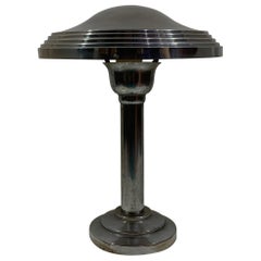 Vintage Art-Deco mushroom shape chromed table lamp