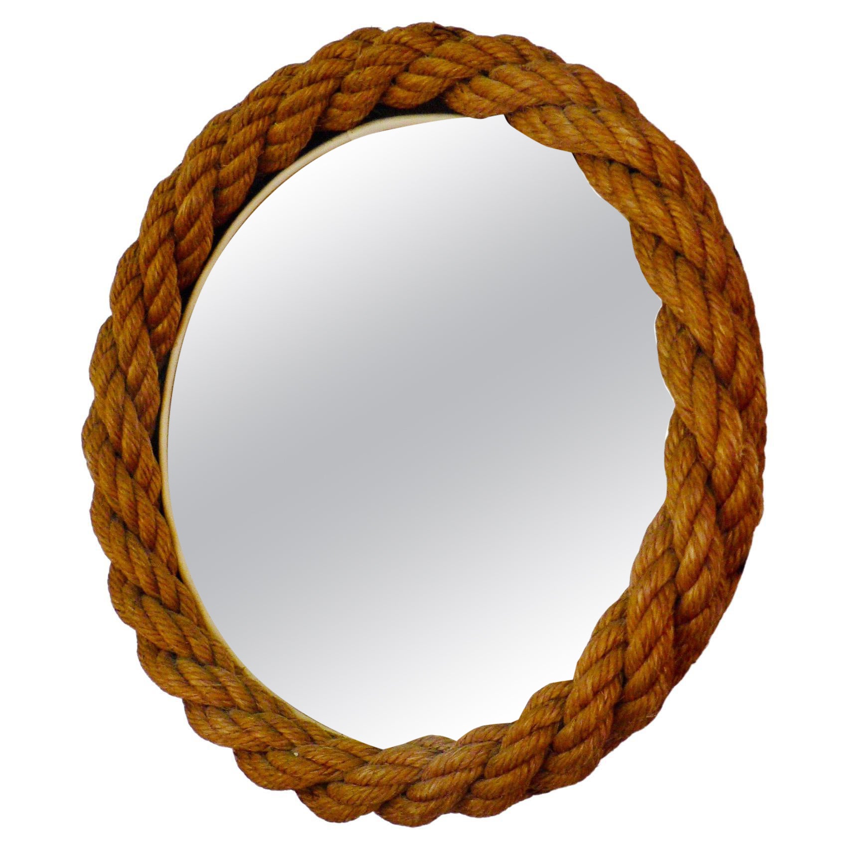 Audoux & Minnet french rope mirror For Sale