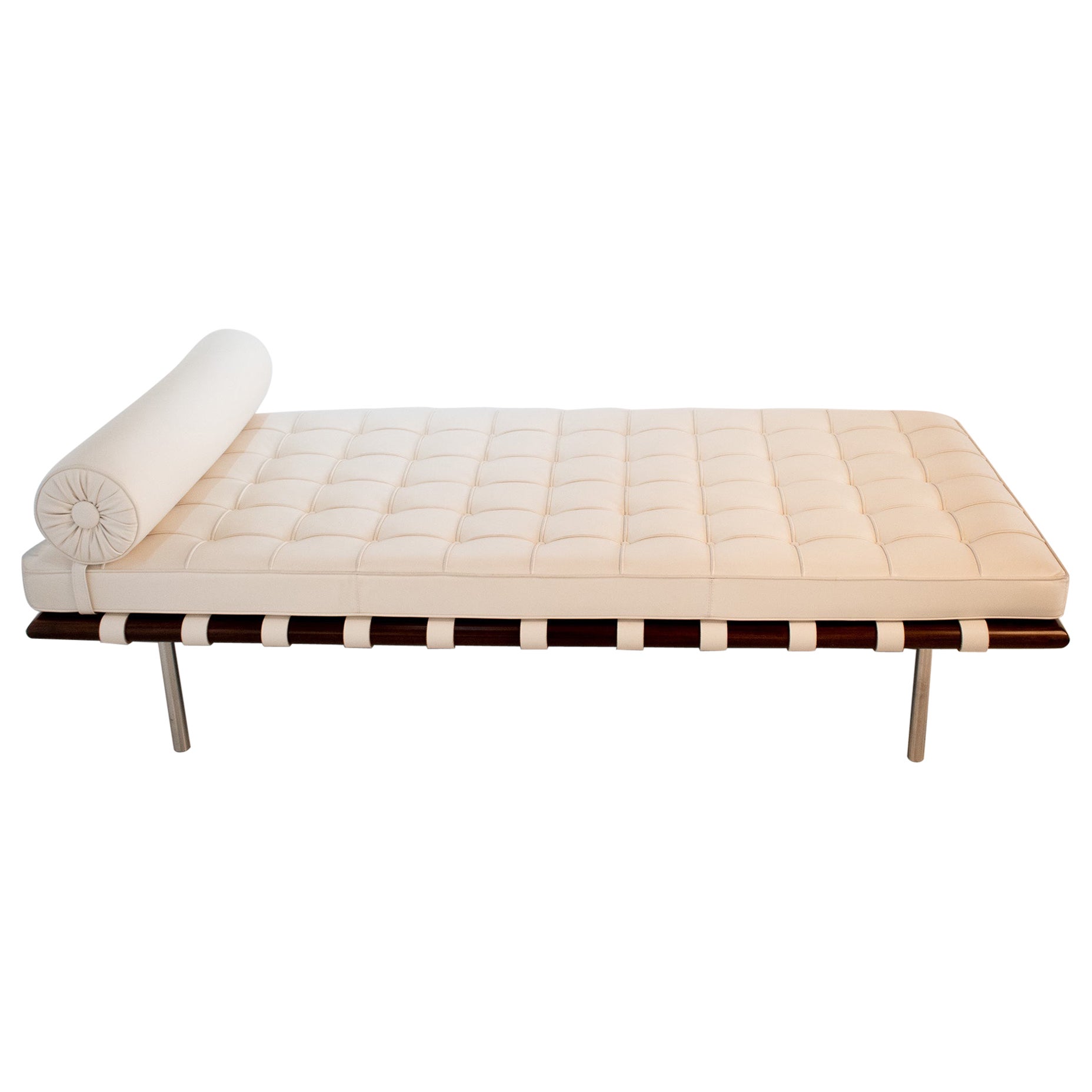 Barcelona Day Bed by Mies van der Rohe for Knoll Studio Cream Leather