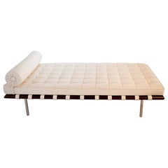 Barcelona Day Bed by Mies van der Rohe for Knoll Studio Cream Leather