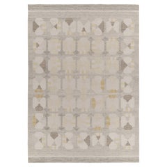 Rug & Kilim's Scandinavian Style Kilim in Beige, White, Black (Kilim de style scandinave en beige, blanc et noir) 