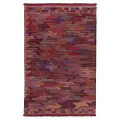 Rug & Kilim’s Modern Kilim in Red with All over Polychrome Geometric Patterns