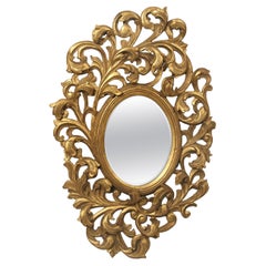 Joli miroir en bois doré et gesso sculpté à la main de la fin du 19e siècle