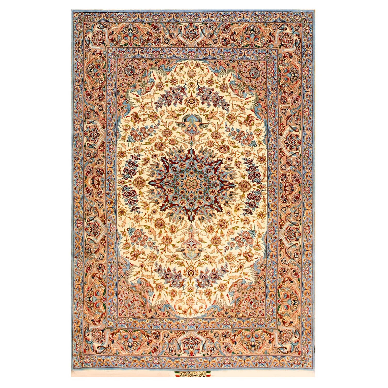 Mid 20th Century Persian Isfahan Carpet ( 4'11" x 7'3" - 150 x 222 ) For Sale