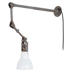 Large Vintage Industrial Steel Dugdills Machinist's Wall Desk Lamp Light, C.1930