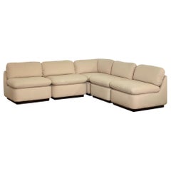 Used 1990s Directional White Ivory Five Piece Modular Lounge Sectional – 5 Pieces
