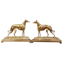 Pair of Early 20th-Century Brass Greyhound Waterloo Cup Winners Sculptures