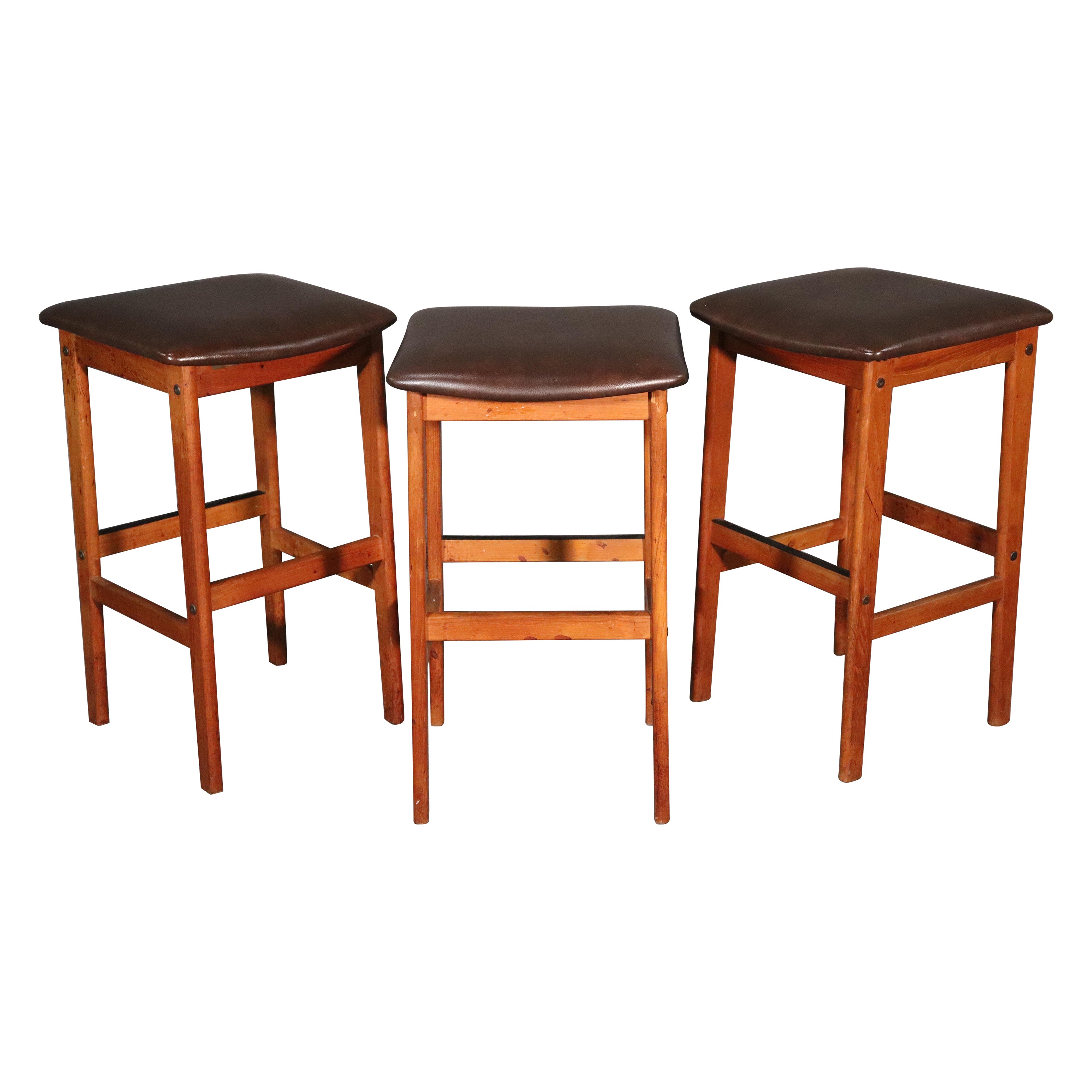 Set of Teak Counter Stools For Sale