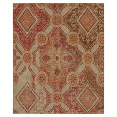 Tapis Rug & Kilim's Distressed Style Rug in Red, Green, Gold, White Trellises (en anglais)