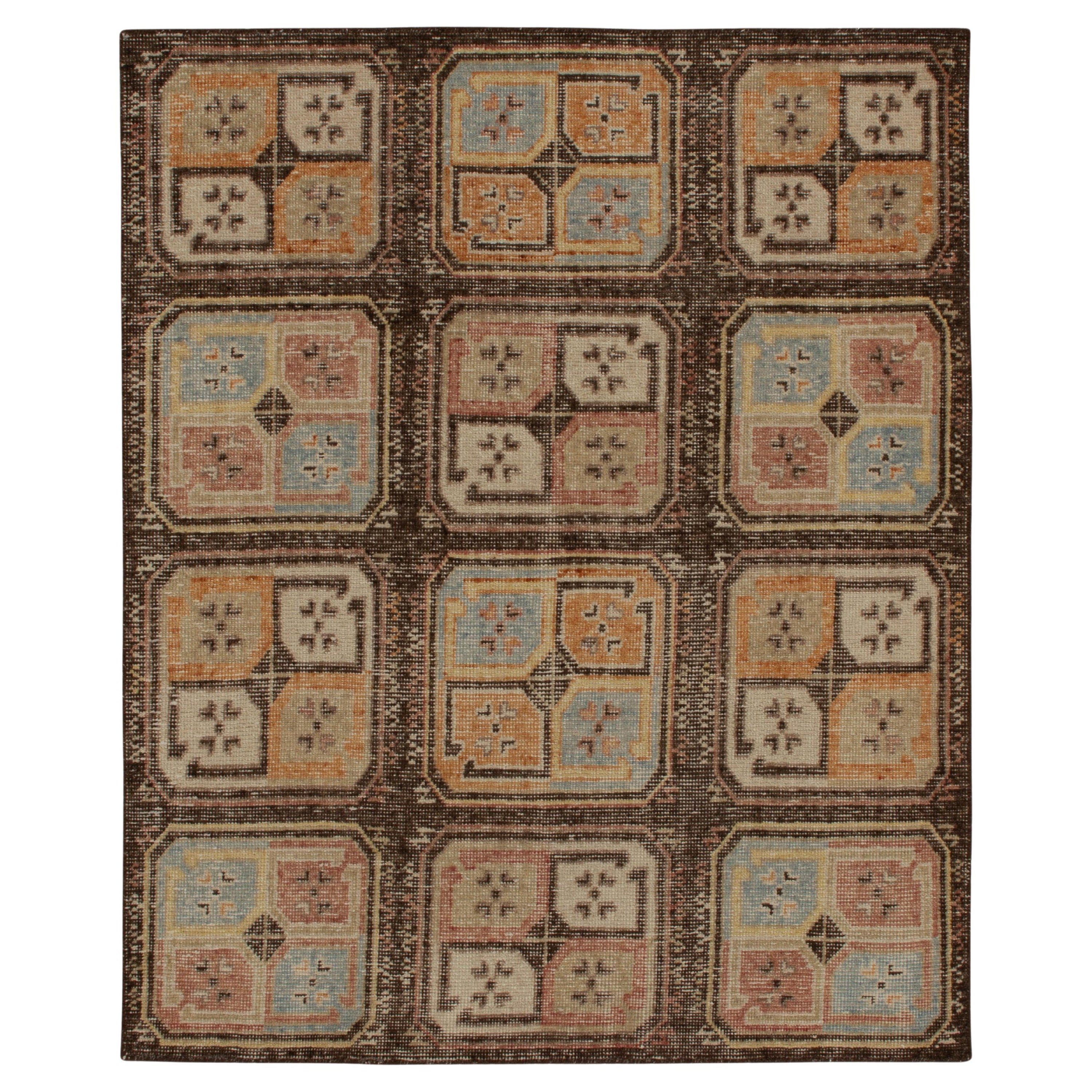 Rug & Kilim's Distressed Tribal Style Rug in Beige-Brown & Polychrome Medallions