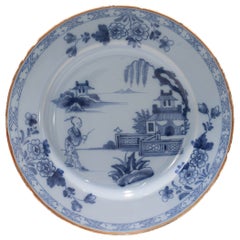 Antique 18th Century Dutch Delft Chinoiserie Plate 