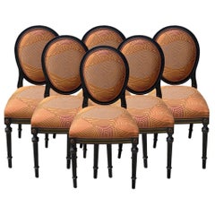 Early 20th Century Louis XVI Reupholstered Round Back Dining Chairs – Set of 6