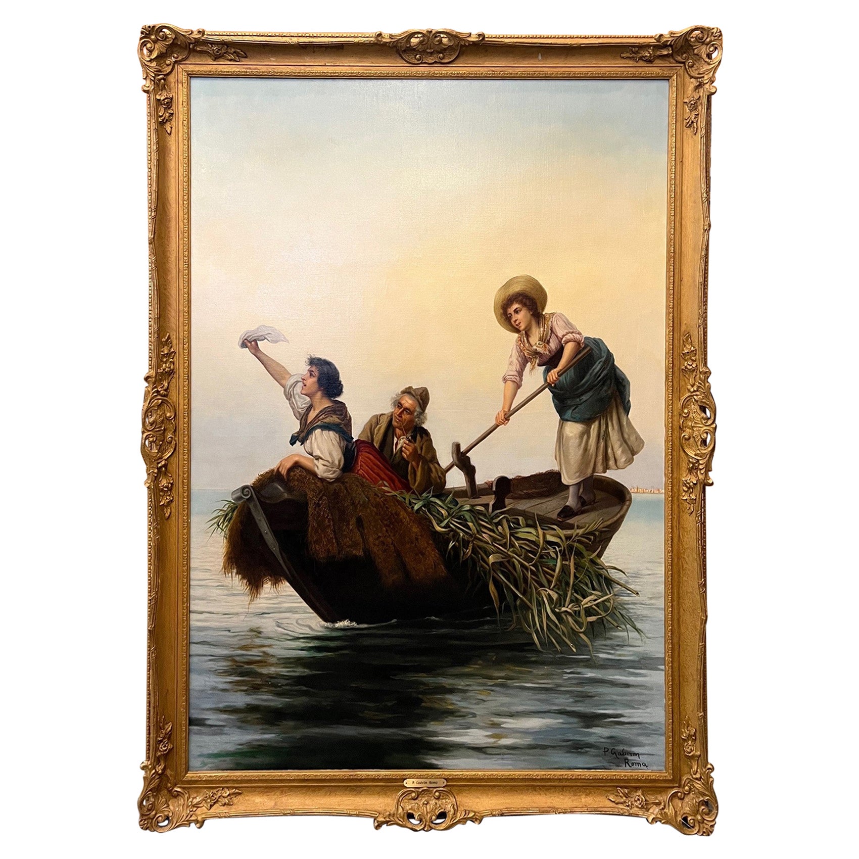 Fin du 19ème siècle Peinture à l'huile sur toile signée  P. Gabrim Roma   en vente