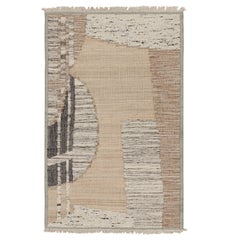 Rug & Kilim’s Contemporary kilim rug in Brown, White & Black Abstract Pattern