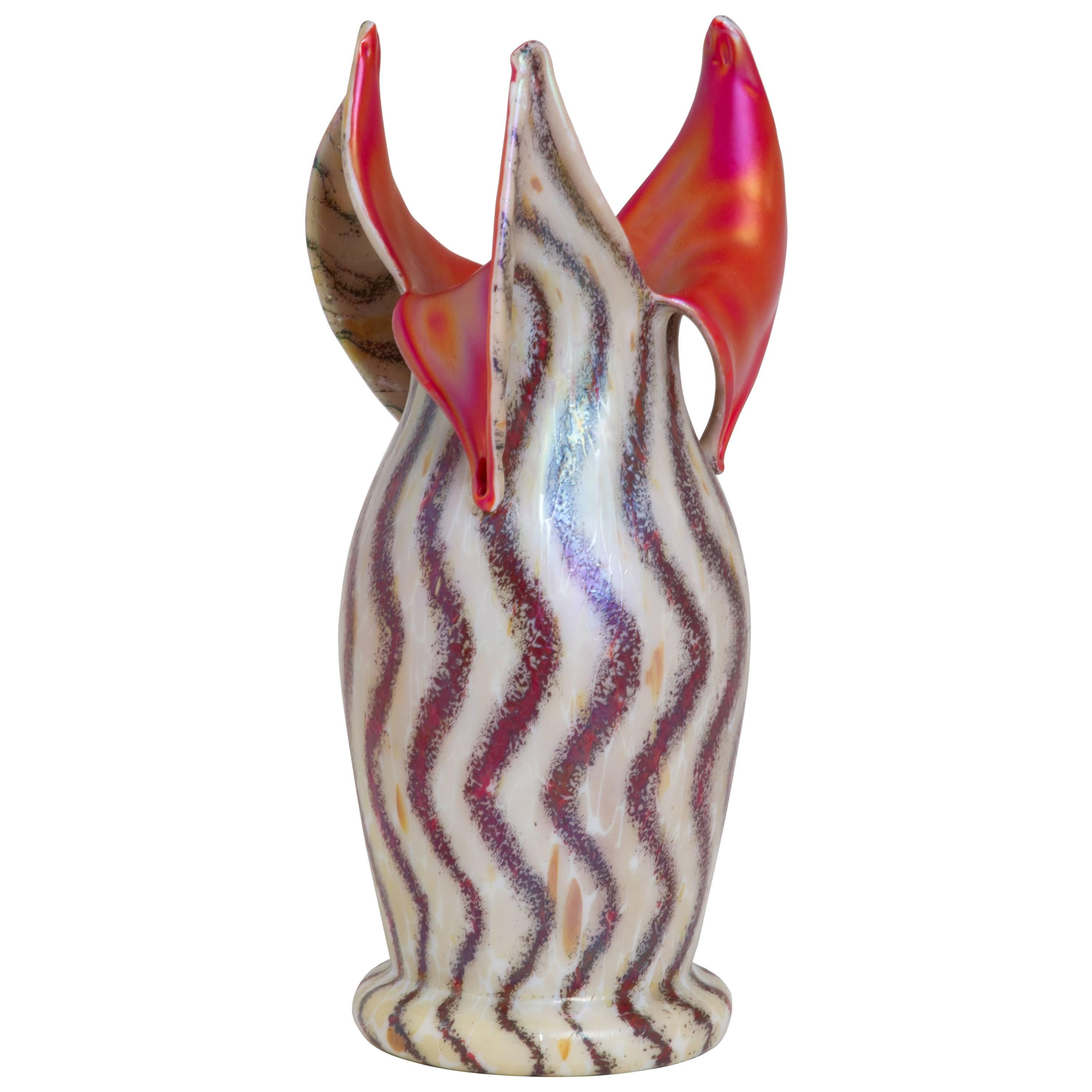 Art Nouveau Kralik Glass Vase For Sale