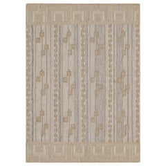 Rug & Kilim's Scandinavian Style Kilim in Greige & Off-White Patterns