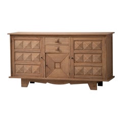 Used Solid Oak Credenza, France, 1940s