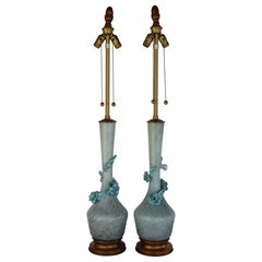 Pair of Venetian Glass Lamps by The Marbro Lamp Company, Los Angeles, CA.