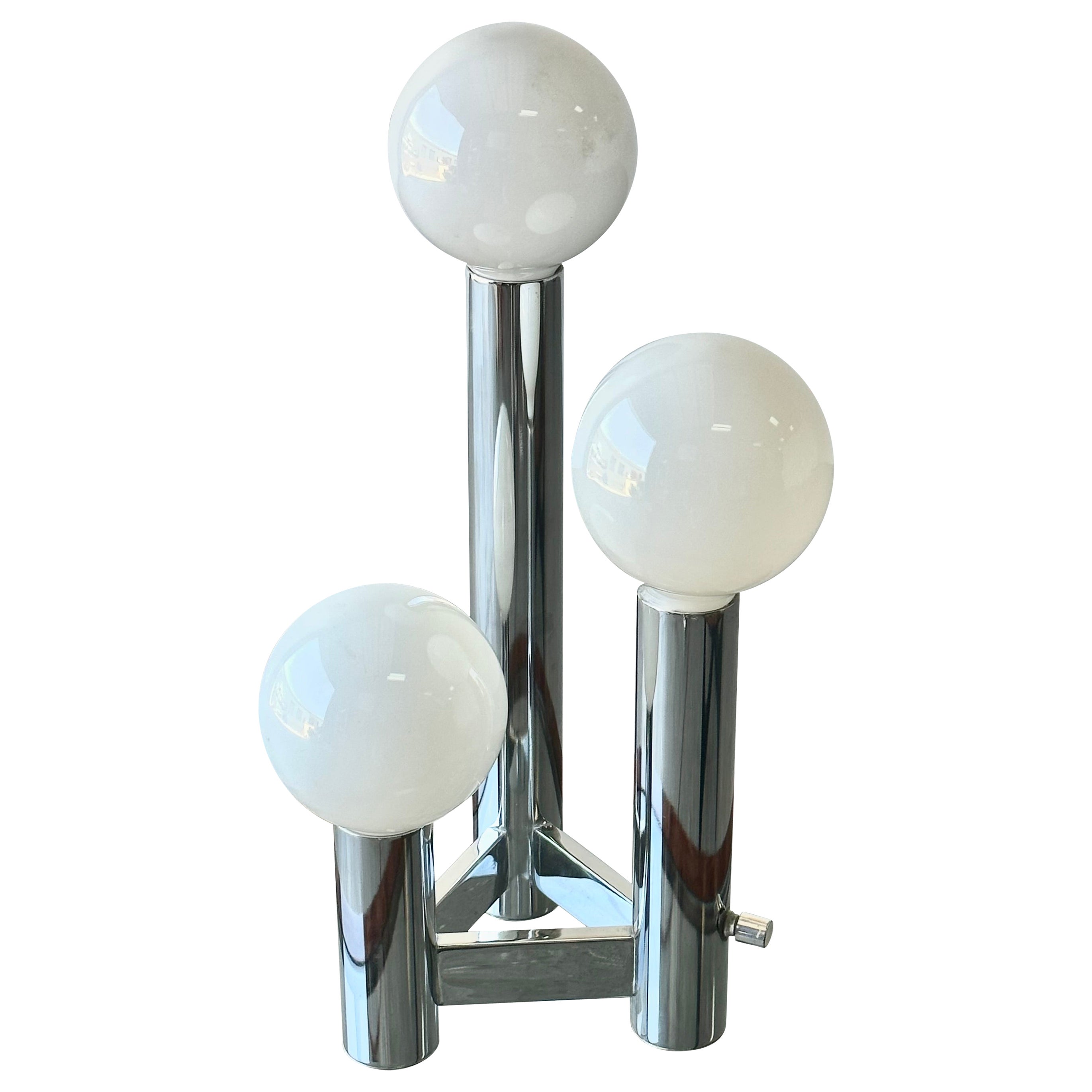 Mid-Century Modern Chrome Space Age Tower / Skyscraper Table Lamp by J.T. Kalmar