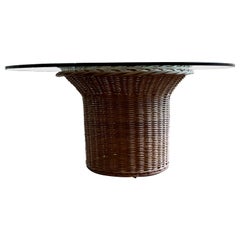 The Wicker Works Pete Rocchia Rattan & Glass Dining Table