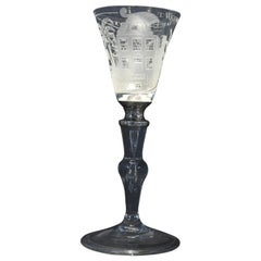 A Dutch Engraved Baluster, Prosperity of This House, Wine Glass, 18th Century