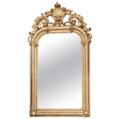 Antique French Mirror Rococo Giltwood Frame